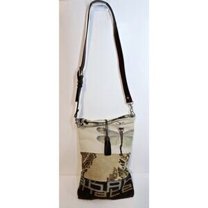 Handcrafted Crossbody Shoulder Tapestry Purse Dragonfly Reversible Multicolor LG